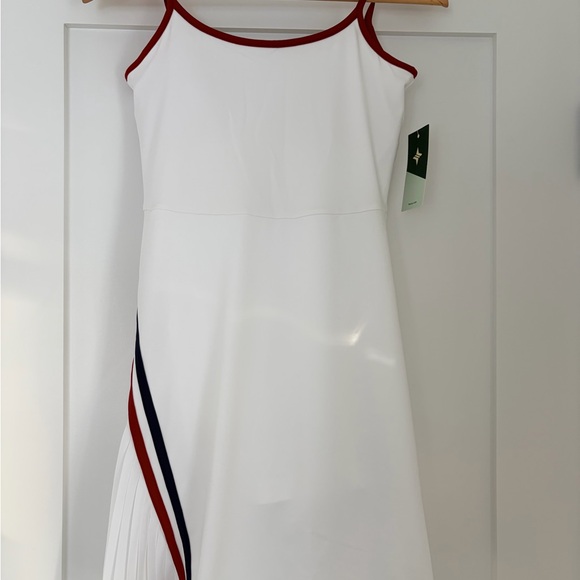Tuckernuck Dresses & Skirts - NWT Cleo Performance Jersey White Tennis Dress with Red and Blue Accents